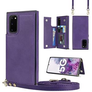 huismerk Voor Samsung Galaxy Note20 Cross-Body Square Double Buckle Flip Card Tas TPU + PU Case met kaartslots & portefeuille en foto & riem