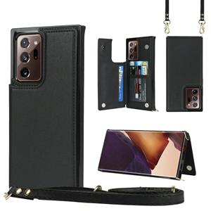 huismerk Voor Samsung Galaxy Note20 Ultra Cross-Body Square Double Buckle Flip Card Tas TPU + PU Case met kaartslots & portefeuille en foto & riem