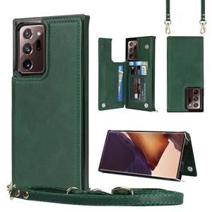 huismerk Voor Samsung Galaxy Note20 Ultra Cross-Body Square Double Buckle Flip Card Tas TPU + PU Case met kaartslots & portefeuille en foto & riem