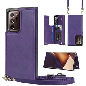 huismerk Voor Samsung Galaxy Note20 Ultra Cross-Body Square Double Buckle Flip Card Tas TPU + PU Case met kaartslots & portefeuille en foto & riem