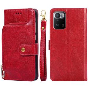 huismerk Zipperzak PU + TPU horizontale flip lederen tas met houder & kaart slot & portemonnee & lanyard voor xiaomi redmi note 10 pro 5G CN-versie