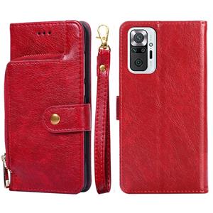 huismerk Zipperzak PU + TPU Horizontale Flip Lederen Case met Houder & Kaart Slot & Portemonnee & Lanyard voor Xiaomi Redmi Note 10 PRO / OPMERKING 10 PRO Indi