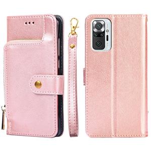 huismerk Zipperzak PU + TPU Horizontale Flip Lederen Case met Houder & Kaart Slot & Portemonnee & Lanyard voor Xiaomi Redmi Note 10 PRO / OPMERKING 10 PRO Indi