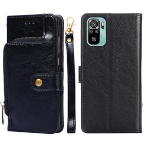 huismerk Zipper Bag PU + TPU Horizontale Flip Lederen Case met Houder & Card Slot & Portemonnee & Lanyard voor Xiaomi Redmi Note 10 4G / OPMERKING 10S