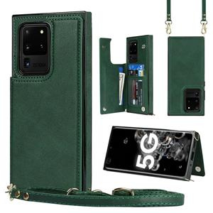 huismerk Voor Samsung Galaxy S20 Ultra Cross-Body Square Double Buckle Flip Card Tas TPU + PU Case met kaartslots & portefeuille en foto & riem