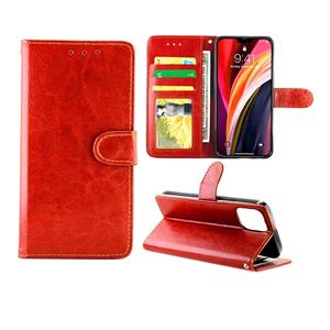 huismerk Voor iPhone 12 Crazy Horse Texture Leather Horizontale Flip Beschermhoes met Houder & Card Slots & Wallet & Photo Frame(Bruin)