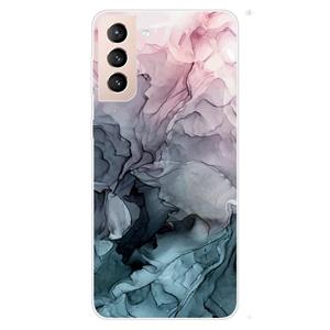 huismerk Voor Samsung Galaxy S22 + 5G Marmeren Patroon Schokbestendige TPU-beschermhoes (abstract lichtroze)