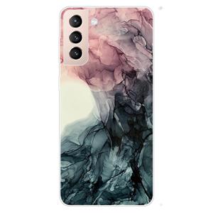 huismerk Voor Samsung Galaxy S22 + 5G Marmeren Patroon Schokbestendige TPU-beschermhoes (abstract zwart)