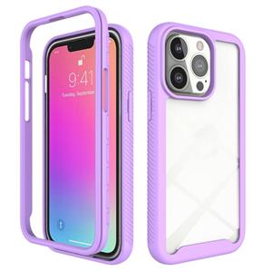 huismerk Starry Sky Solid Color Series Schokbestendig PC + TPU beschermhoes voor iPhone 13 (Paars)