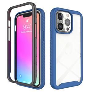 huismerk Starry Sky Solid Color Serie Shockproof PC + TPU-beschermhoes voor iPhone 13 (Dark Blue)