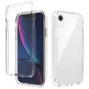 huismerk Schokbestendige hoge transparantie Tweekleurige geleidelijke verandering PC+TPU Candy Kleuren beschermhoes voor iPhone XR(Transparant)