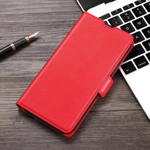 huismerk Ultra-thin Voltage Side Buckle PU + TPU Horizontal Flip Leather Case with Holder & Card Slot For iPhone XR(Red)