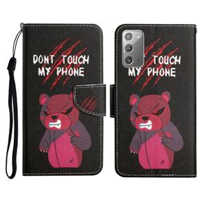 huismerk Voor Samsung Galaxy Note20 Geschilderd Patroon Horizontale Flip Lederen Case met Houder & Card Slot & Portemonnee (Red Bear)