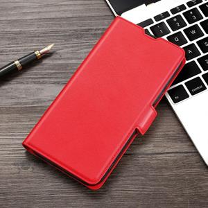 huismerk Ultra-thin Voltage Side Buckle PU + TPU Horizontal Flip Leather Case with Holder & Card Slot For iPhone XS Max(Red)