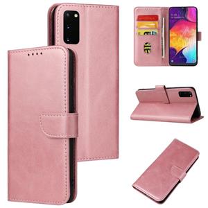 huismerk For Samsung Galaxy S20 Calf Texture Buckle Horizontal Flip Leather Case with Holder & Card Slots & Wallet(Rose Gold)