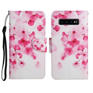 huismerk Voor Samsung Galaxy S10 Geschilderd Patroon Horizontale Flip Lederen Case met Houder & Card Slot & Portemonnee (rode bloem)