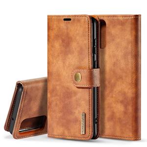 dg.ming Voor Galaxy S20 DG. MING Crazy Horse Texture Flip Afneembare magnetische lederen behuizing met Holder & Card Slots & Wallet(Brown)