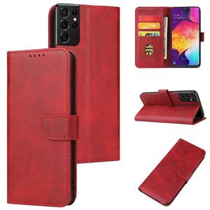 huismerk Voor Samsung Galaxy S20 Ultra Kalf Textuur Gesp Horizontale Flip Lederen Hoesje met Houder & Kaart Slots &Portemonnee (Rood)