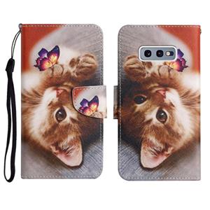 huismerk Voor Samsung Galaxy S10E Painted Pattern Horizontal Flip Lederen Case met Houder & Card Slot & Portemonnee (Butterfly Cat)