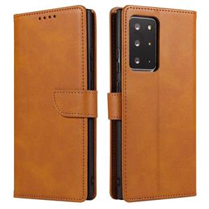 huismerk For Samsung Galaxy Note20 Calf Texture Buckle Horizontal Flip Leather Case with Holder & Card Slots & Wallet(Khaki)