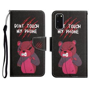 huismerk Voor Samsung Galaxy S20 Geschilderd Patroon Horizontale Flip Leren Case met Houder & Card Slot & Portemonnee (Red Bear)