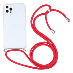 huismerk Schokbestendige Transparante TPU-beschermhoes met Lanyard voor iPhone 13 Pro