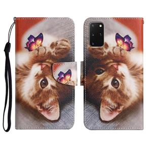 huismerk Voor Samsung Galaxy S20 + Geschilderd Patroon Horizontale Flip Lederen Case met Houder & Card Slot & Portemonnee (Butterfly Cat)