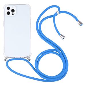 huismerk Schokbestendige transparante TPU-beschermhoes met lanyard voor iPhone 13 Pro