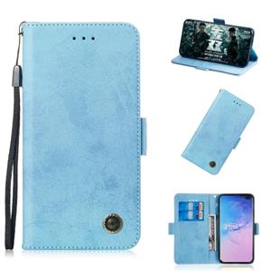 huismerk Multifunctionele horizontale Flip retro lederen draagtas met kaartsleuf & houder voor Galaxy S10 PLUS (hemelsblauw)