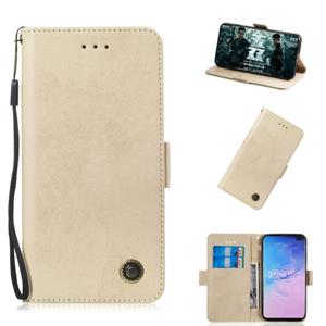 huismerk Multifunctionele horizontale Flip retro lederen draagtas met kaartsleuf & houder voor Galaxy S10 PLUS (goud)