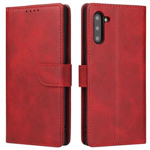 huismerk Voor Samsung Galaxy Note10 Kalf Textuur Gesp Horizontale Flip Lederen Hoesje met houder &sleuven & portemonnee (rood)