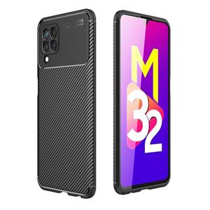 huismerk For Samsung Galaxy M32 Carbon Fiber Texture Shockproof TPU Case(Black)