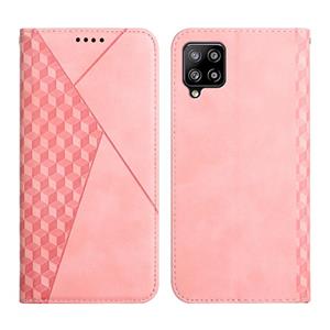 huismerk For Samsung Galaxy A42 5G Diamond Pattern Splicing Skin Feel Magnetic Horizontal Flip Leather Case with Card Slots & Holder & Wallet(Rose Gold)