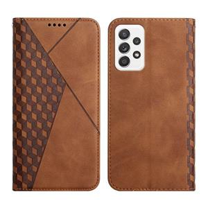 huismerk For Samsung Galaxy A52 5G / 4G Diamond Pattern Splicing Skin Feel Magnetic Horizontal Flip Leather Case with Card Slots & Holder & Wallet(Brown)