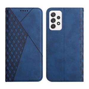 huismerk For Samsung Galaxy A52 5G / 4G Diamond Pattern Splicing Skin Feel Magnetic Horizontal Flip Leather Case with Card Slots & Holder & Wallet(Blue)