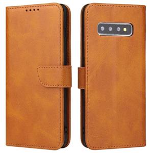 huismerk For Samsung Galaxy S10 Calf Texture Buckle Horizontal Flip Leather Case with Holder & Card Slots & Wallet(Khaki)