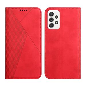 huismerk For Samsung Galaxy A52 5G / 4G Diamond Pattern Splicing Skin Feel Magnetic Horizontal Flip Leather Case with Card Slots & Holder & Wallet(Red)