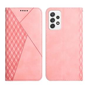 huismerk Voor Samsung Galaxy A52 5G / 4G Diamond Pattern Splicing Skin Feel Magnetische Horizontale Flip Lederen Hoesje met Kaart Slots & Portemonnee (Rose Gol