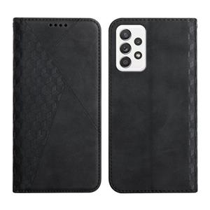 huismerk For Samsung Galaxy A52 5G / 4G Diamond Pattern Splicing Skin Feel Magnetic Horizontal Flip Leather Case with Card Slots & Holder & Wallet(Black)