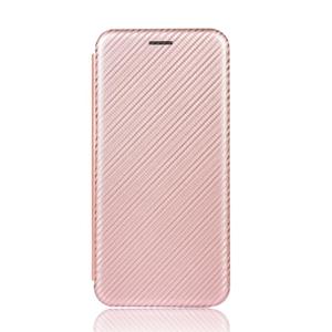 huismerk Voor Samsung Galaxy S20 Ultra Carbon Fiber Texture Magnetic Horizontal Flip TPU + PC + PU Leather Case met Rope & Card Slot(Pink)