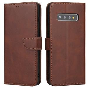 huismerk For Samsung Galaxy S10 Calf Texture Buckle Horizontal Flip Leather Case with Holder & Card Slots & Wallet(Brown)