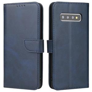 huismerk For Samsung Galaxy S10+ Calf Texture Buckle Horizontal Flip Leather Case with Holder & Card Slots & Wallet(Blue)