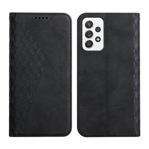 huismerk For Samsung Galaxy A72 5G / 4G Diamond Pattern Splicing Skin Feel Magnetic Horizontal Flip Leather Case with Card Slots & Holder & Wallet(Black)