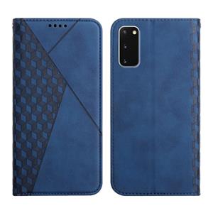 huismerk For Samsung Galaxy S20 Diamond Pattern Splicing Skin Feel Magnetic Horizontal Flip Leather Case with Card Slots & Holder & Wallet(Blue)