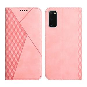 huismerk For Samsung Galaxy S20 Diamond Pattern Splicing Skin Feel Magnetic Horizontal Flip Leather Case with Card Slots & Holder & Wallet(Rose Gold)