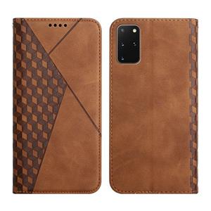 huismerk For Samsung Galaxy S20+ Diamond Pattern Splicing Skin Feel Magnetic Horizontal Flip Leather Case with Card Slots & Holder & Wallet(Brown)