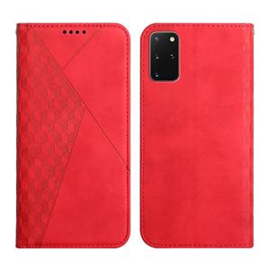 huismerk For Samsung Galaxy S20+ Diamond Pattern Splicing Skin Feel Magnetic Horizontal Flip Leather Case with Card Slots & Holder & Wallet(Red)