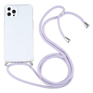 huismerk Schokbestendige Transparante TPU-beschermhoes met lanyard voor iPhone 13 Pro Max