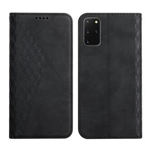 huismerk For Samsung Galaxy S20+ Diamond Pattern Splicing Skin Feel Magnetic Horizontal Flip Leather Case with Card Slots & Holder & Wallet(Black)