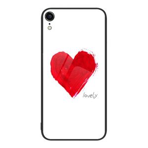 huismerk Colorful Painted Glass Phone Case For iPhone XR(Love)